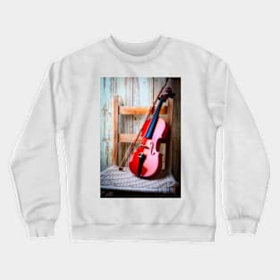 Violin On Old Chair Crewneck Sweatshirt